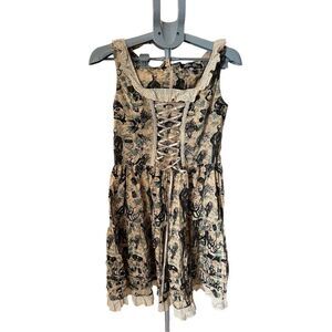 SPIN DOCTOR UK Apothecary Lace Up Corset Dress Steampunk skull Halloween - Sz M